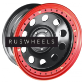 Диски Off-Road Wheels 8x16/5x150 ET-14 D113 Тойота Ленд Крузер 100/105 Черный с бедлоком (красный)